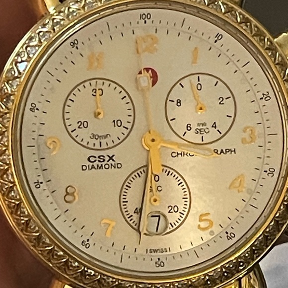 Michele CSX gold with diamonds in the bezel - Picture 4 of 16